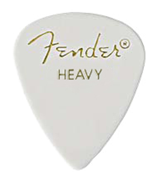Fender 351 Classic Celluloid Heavy White Guitar pick